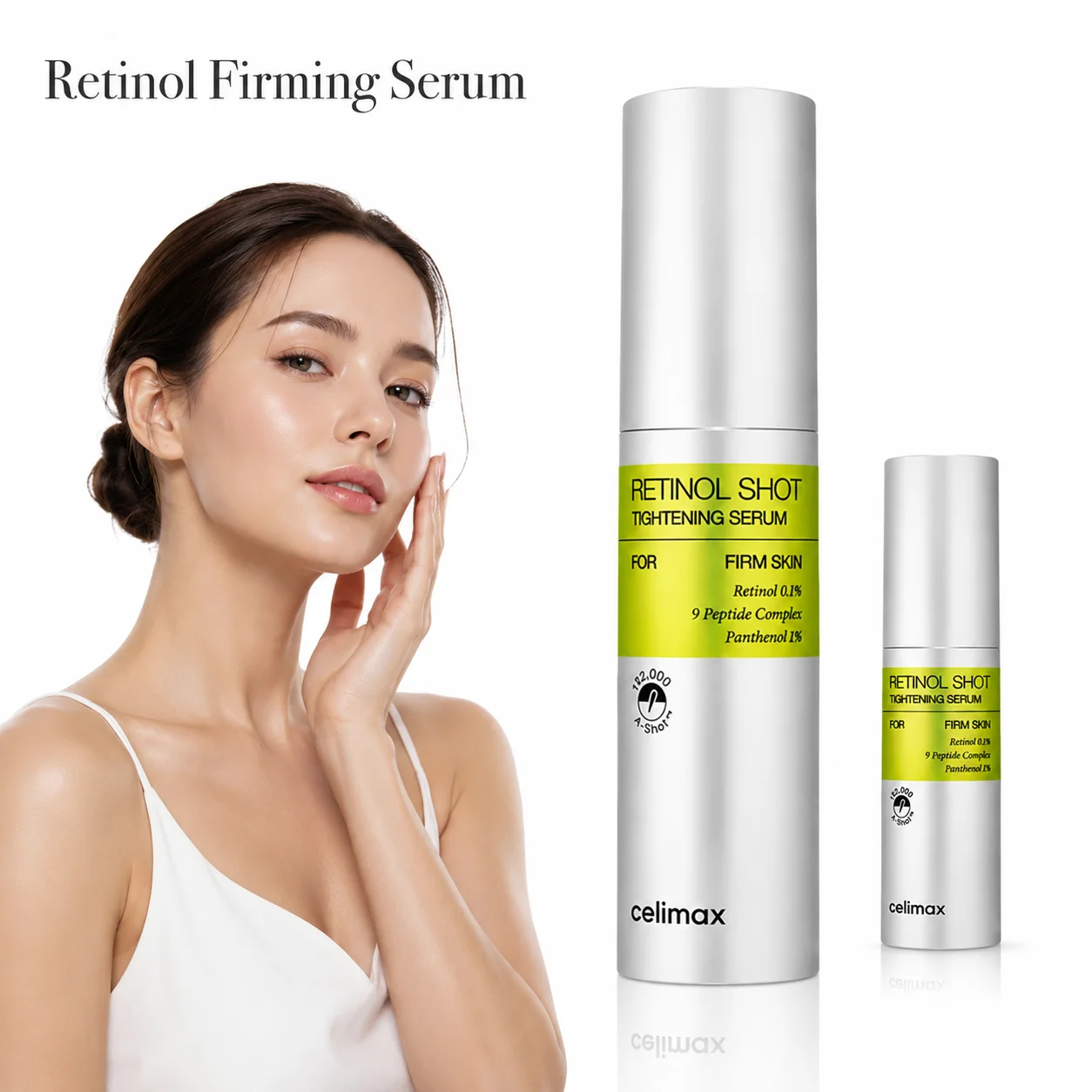 Retinol and Peptide Serum Hydrating Firming Face Essence with Panthenol Quick Absorbing Pore Refining Daily Facial Skin Care