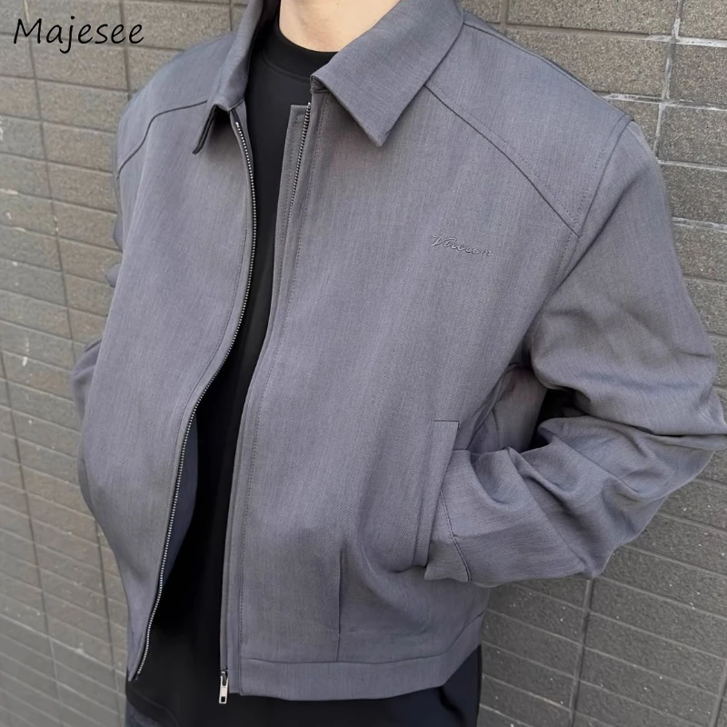 

Куртки мужские с отложным воротником уличная одежда красивые карманы укороченный костюм пальто простые повседневные мешковатые нежные корейские модные Y2K мужские новые