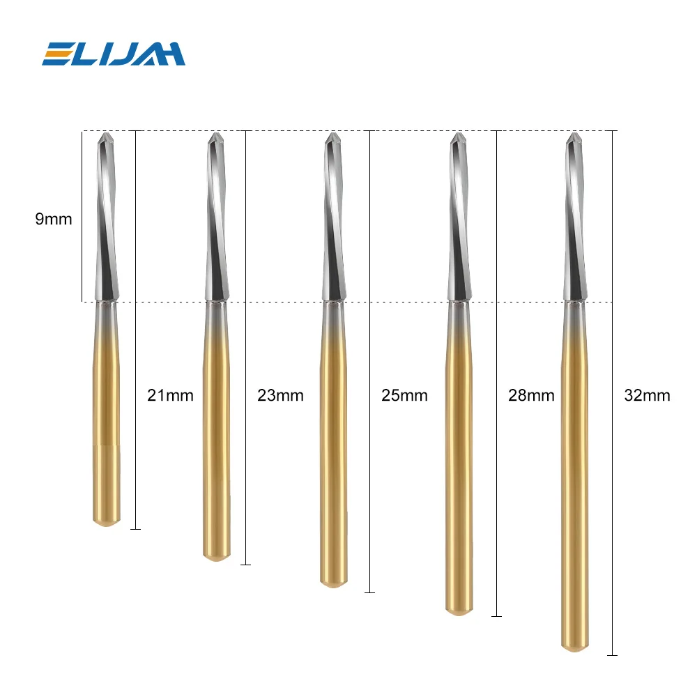 5Pcs/box Dental Endo Z Burs 21/25/28mm Tungsten Carbide Burs Endodontic Polishing Drills For High Speed Handpiece Dentist Tool