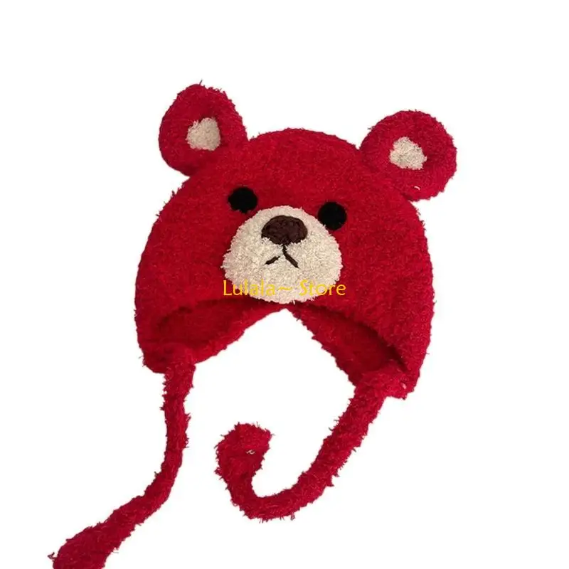 

Y4QA 2023 NEW Beanie Hat Baby Hat Kids Bear Bonnet Fashion Winter Warm Hat