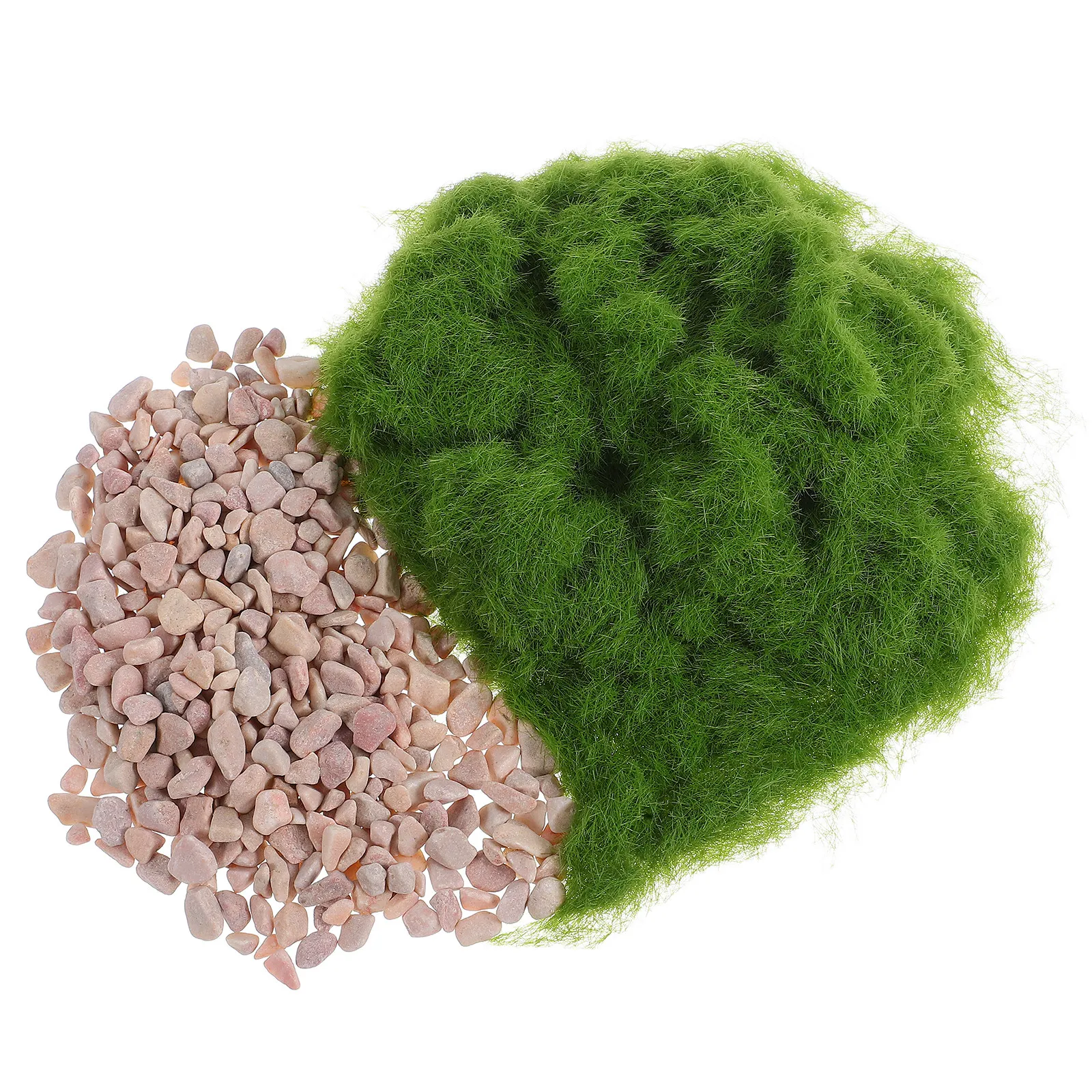 1Set Realistic Artificial Turf Grass Powder and Stone DIY Fake Moss for Railway Train Landscape Diorama Scenery Green Natural