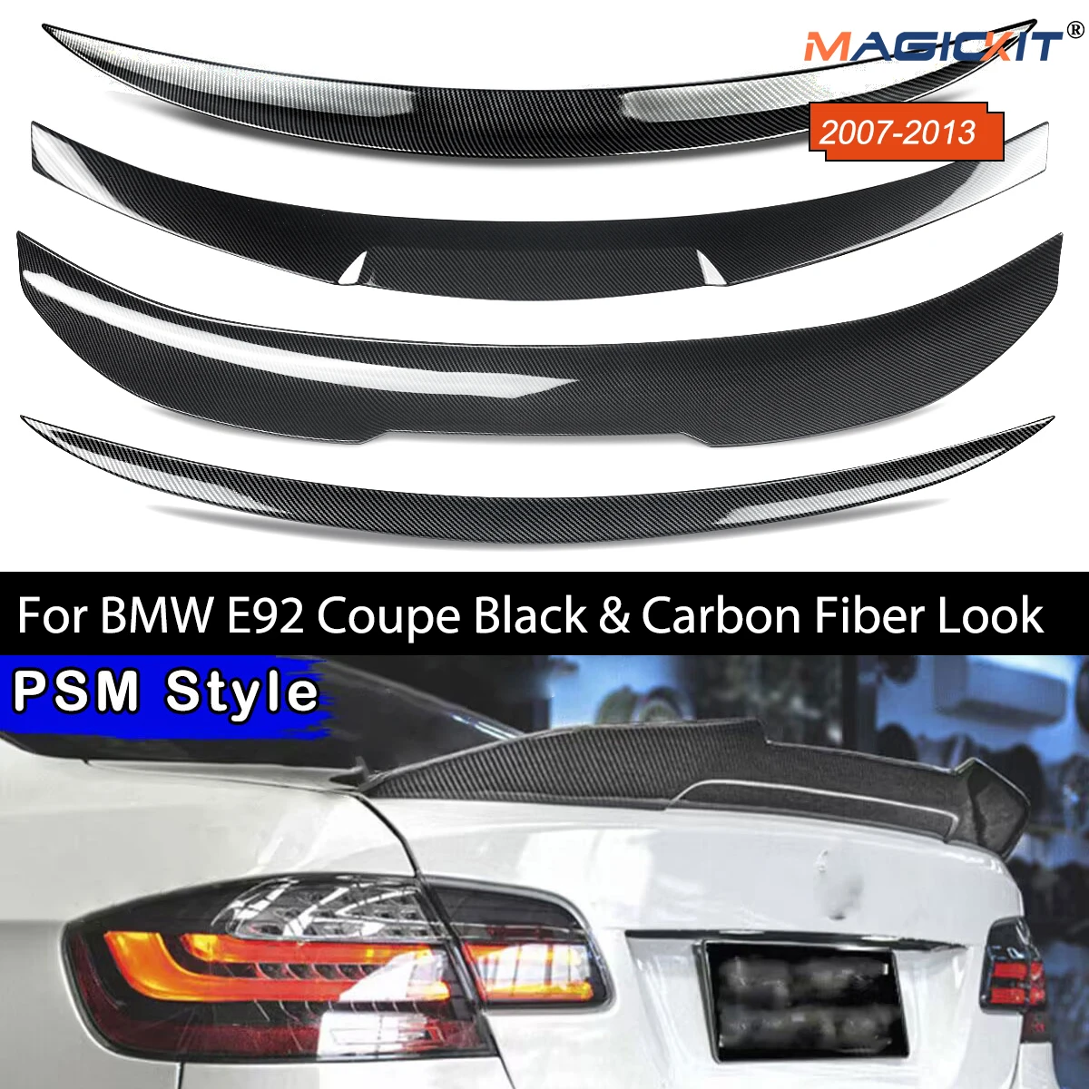 

Спойлер Magickit для BMW 3 серии 2007-2013 E92 Coupe и E92 M3 320i 325i 330d Coupe, задний бампер, спойлер на крышу, багажник, верхнее крыло, губа
