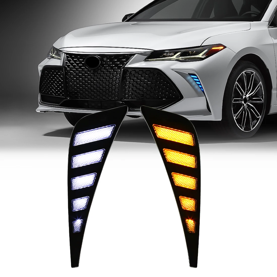 

Автомобильные противотуманные фары для Toyota Avalon 2018 2019 2020 2021, светодиодные DRL дневные ходовые огни, динамический указатель поворота, белый, желтый, синий, авто 12 В