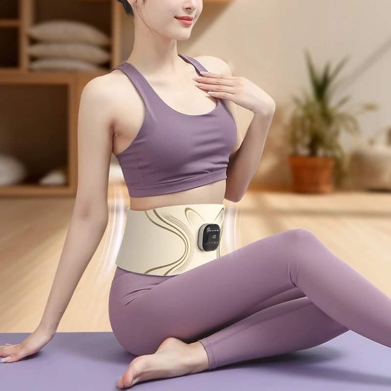 EMS Electric Stimulator Belt with Heat, Ab Toning Waist Massager for Core Strengthening & Period Pain, Durable Energy Focus Wrap