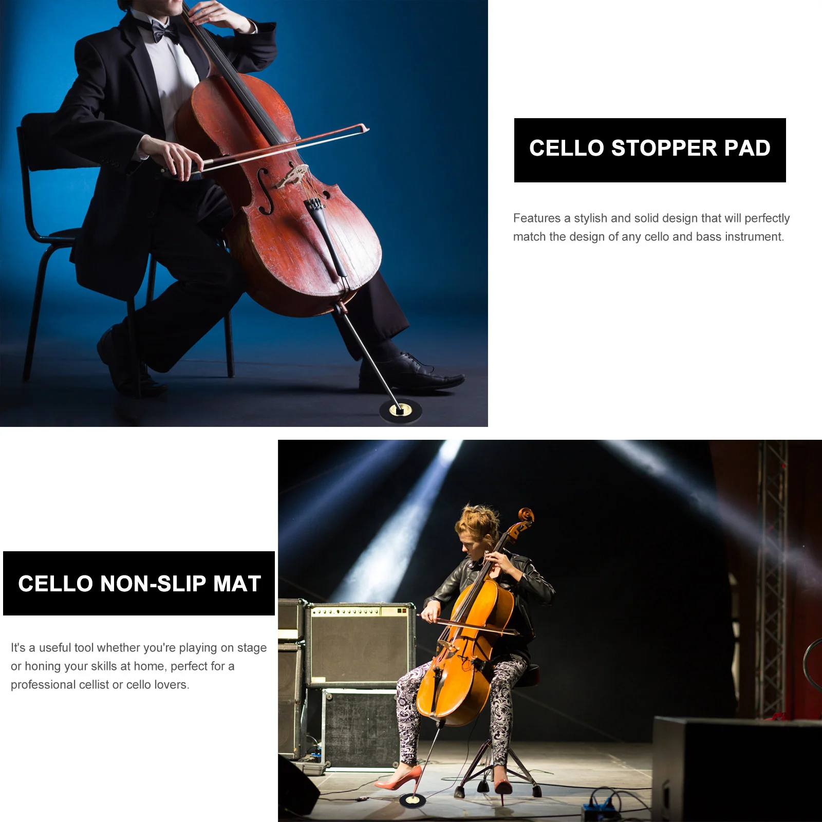 

Cello Non-Slip Mat Heavy Duty Nylon Floor Protector for Wood Carpet Stages Home Practice Professional Use Anti-Slip Pad Endpin