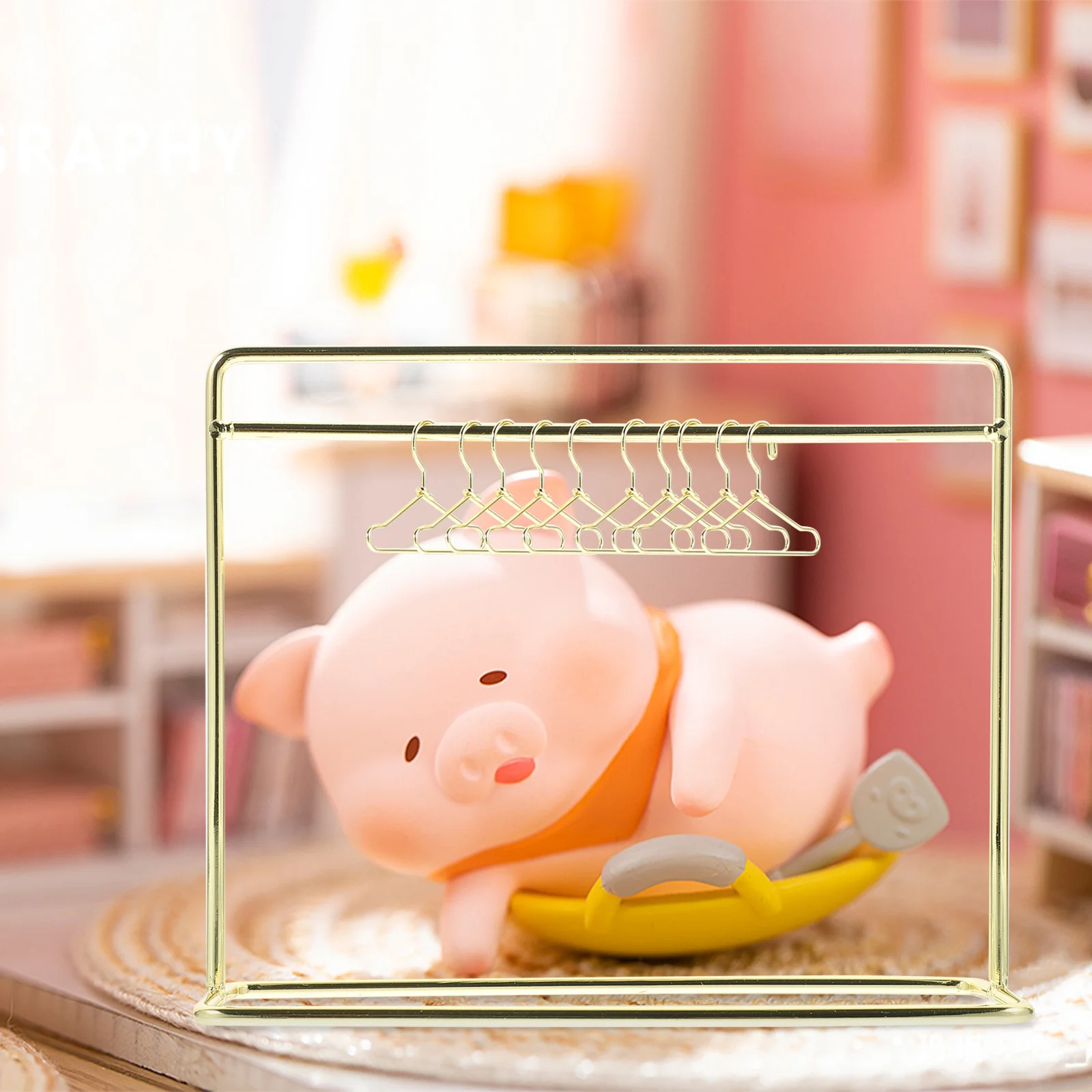 Clothing Rack Kid Hangers Mini My Life Accessories Earring Holder Miniature Clothes Closet Golden Metal Baby Child