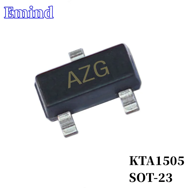 100~3000Pcs KTA1505 SMD Transistor Footprint SOT-23 Silkscreen AZG Type PNP 30V/500mA Bipolar Amplifier Transistor