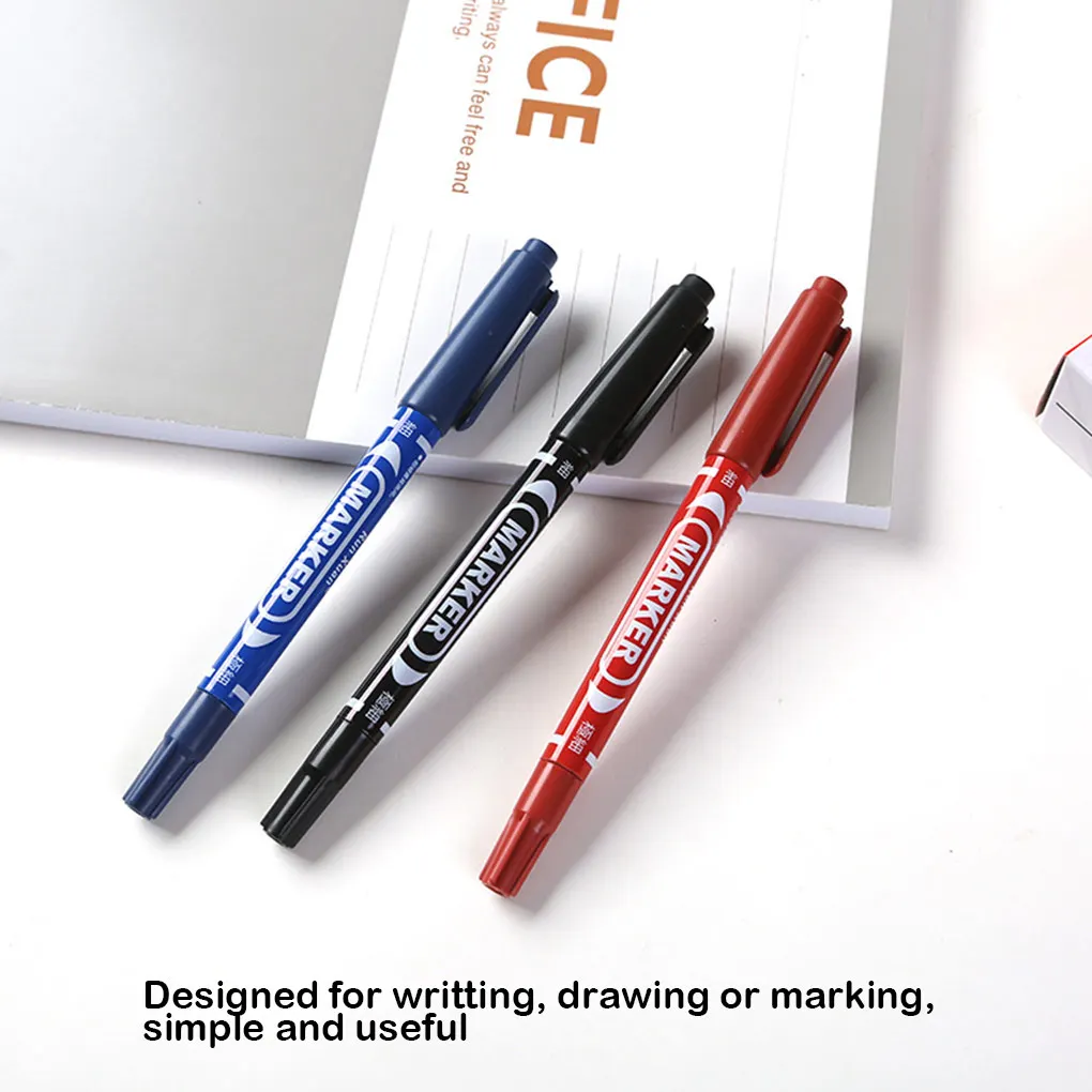 Marker Pen Plastic Rub Resistant Tough Permanent Markers Marking Pens Office Drawing Metal Glass Papers Cardboard