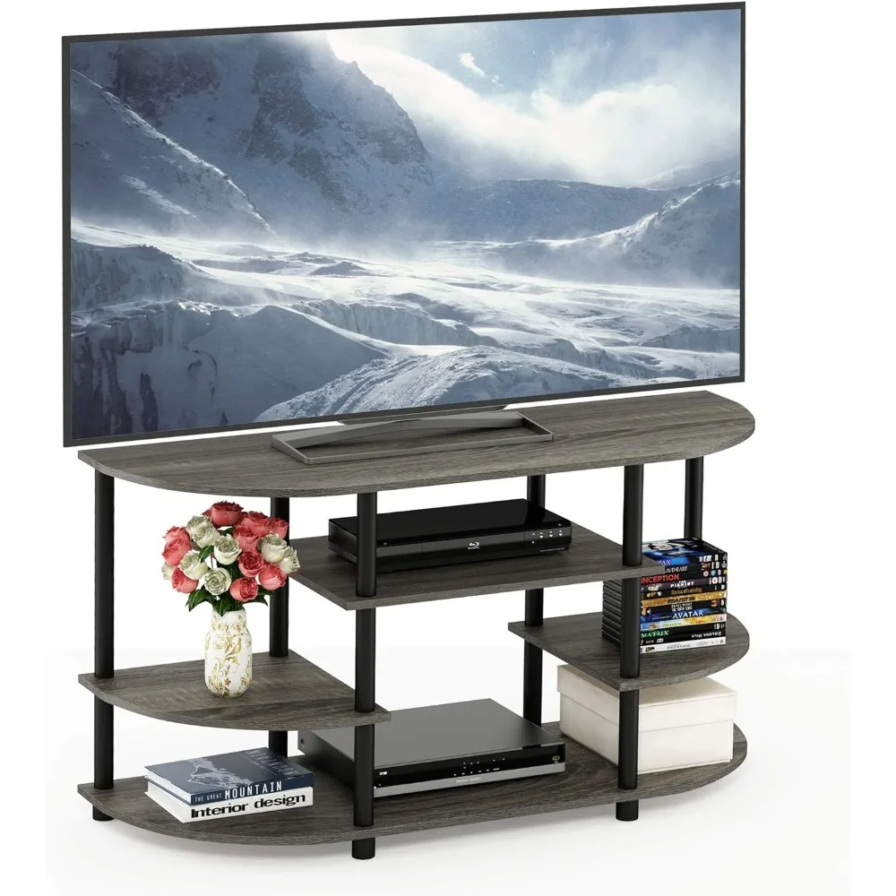 

JAYA Simple Design Corner TV Stand, French Oak Grey/Black, 42.04 x 22.75 x 15.55 Inches