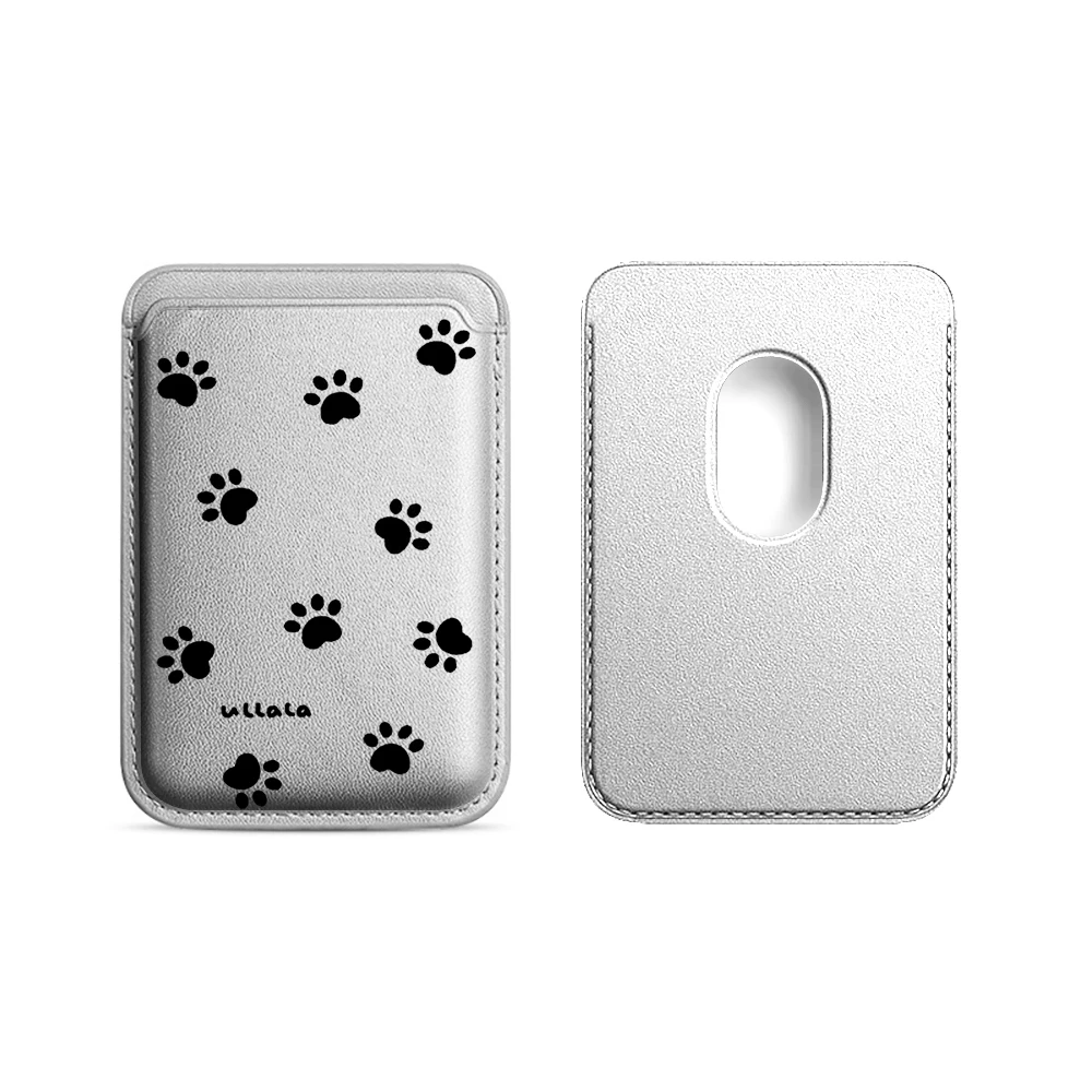 Katzen- und Hundepfoten-Leder-Kartenetui Handyhülle Kartenhalter für Magnetische Hülle Geeignet für alle iPhone Magsafe Karten-Handy-Rückseiten-Taschen – Detail 22