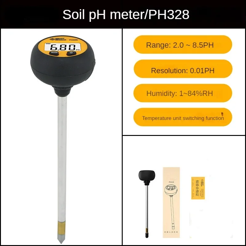 

PH328 soil acidity and alkalinity detector, agricultural flower orchard plant temperature and humidity digital display pH meter