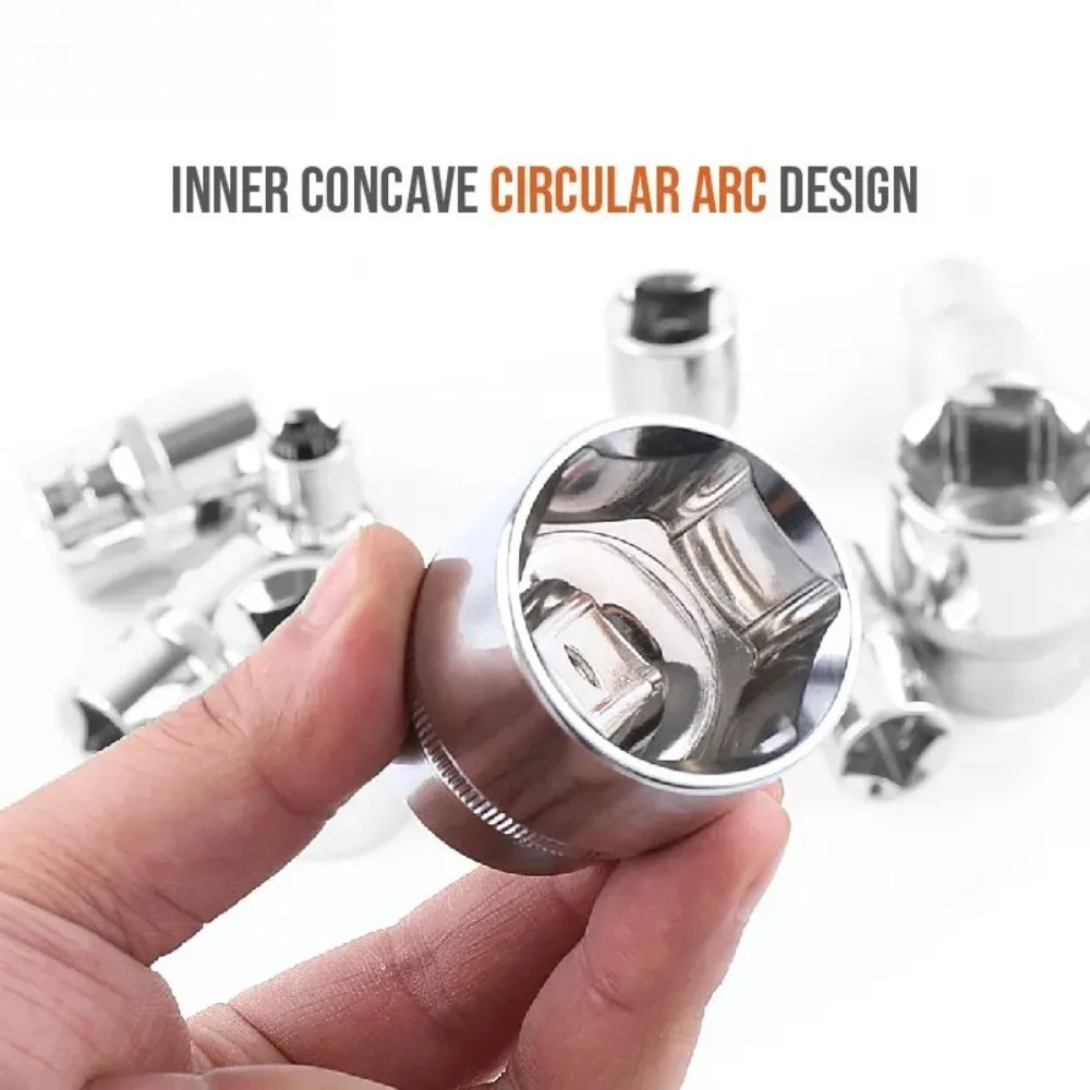 1/2 polegada adaptador de soquete profundo hex manga curta chave cabeças cromo vanádio aço catraca porca remoção ferramenta manual 8-32mm
