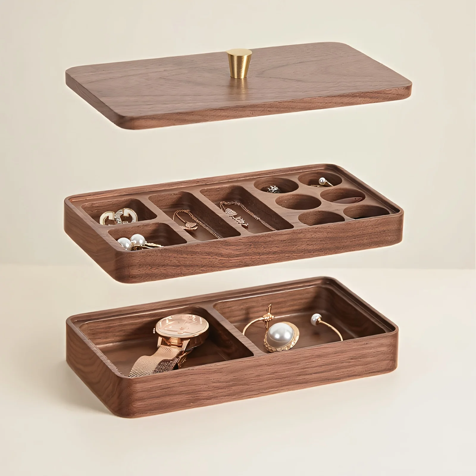 

Exquisite and High-end Jewelry Storage Boxes Made of Solid Wood, Including Rings, Earrings, and Gold Jewelry Large-capacity