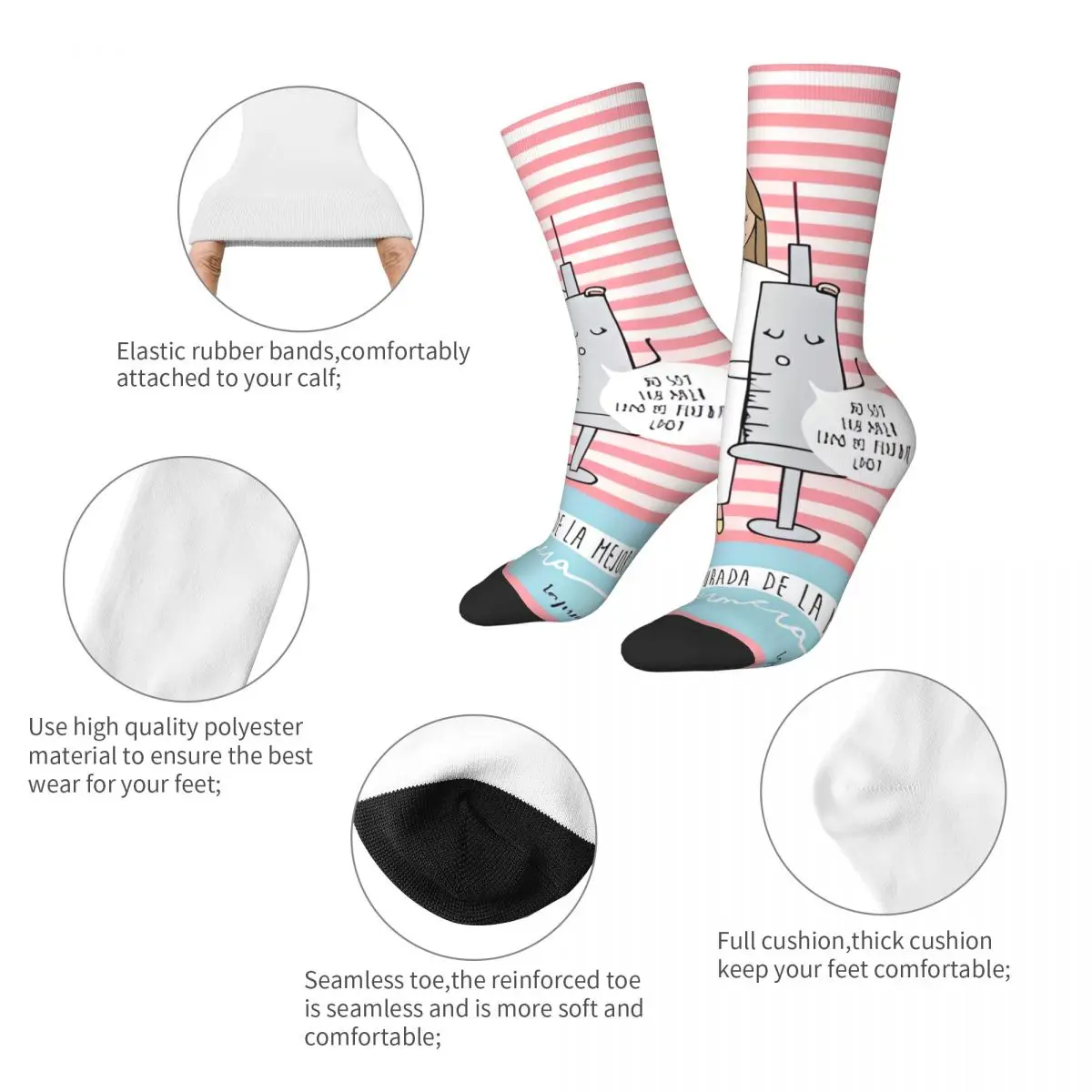 Female Nurse Socks Cute injection Korean Stockings Ladies Quality Outdoor Socks Autumn Design Anti Slip Socks