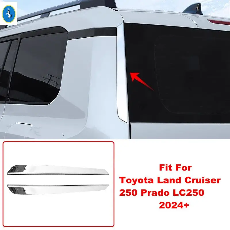 

For Toyota Land Cruiser 250 Prado LC250 2024 2025 Back Car Rear Window Decoration Sequins Panel Strip Cover Trim ABS Accessories