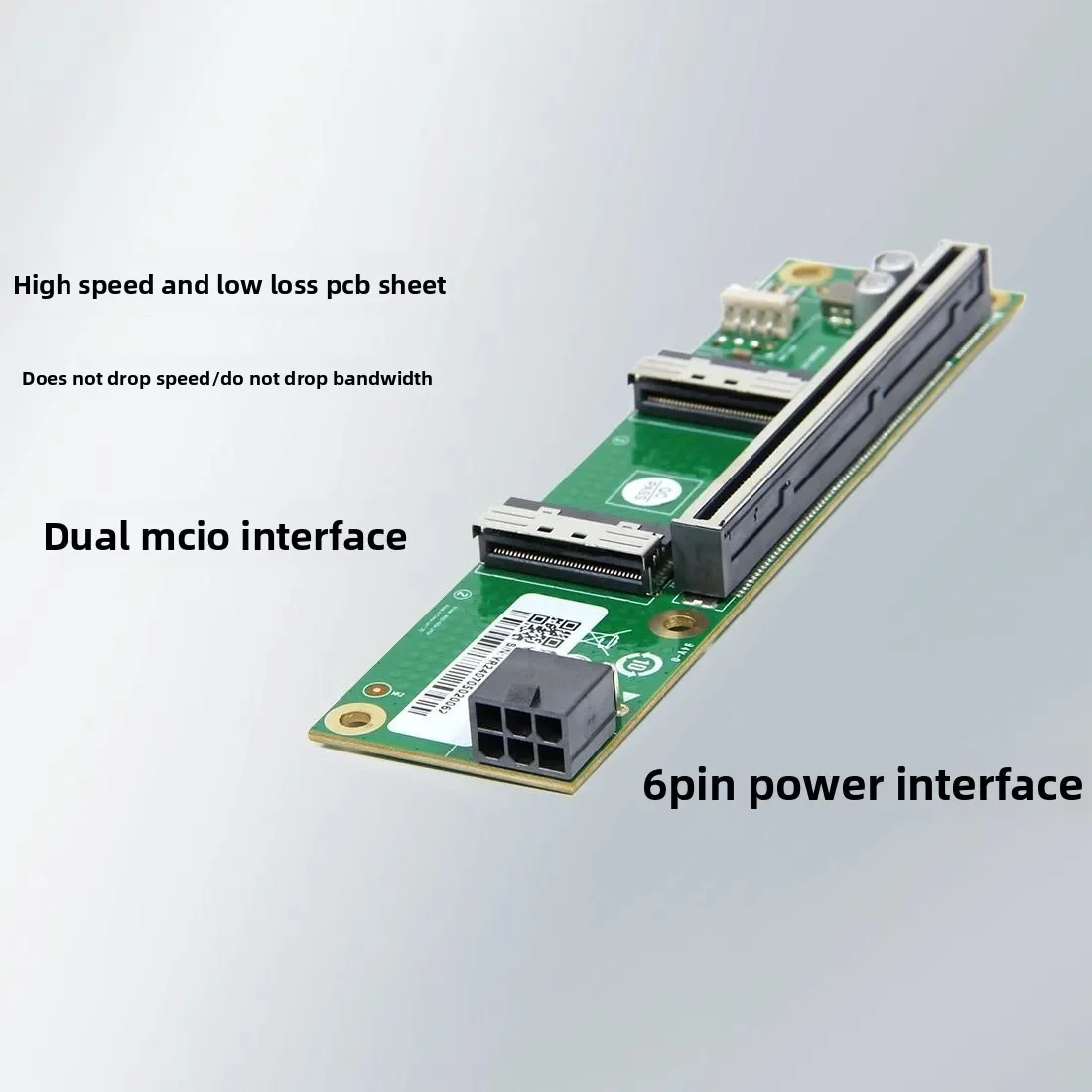 Расширение PCIe 5.0 Baseplate 16x к MCIO Split Card Дискретная видеокарта, внешняя, расширение, адаптер для материнской платы сервера