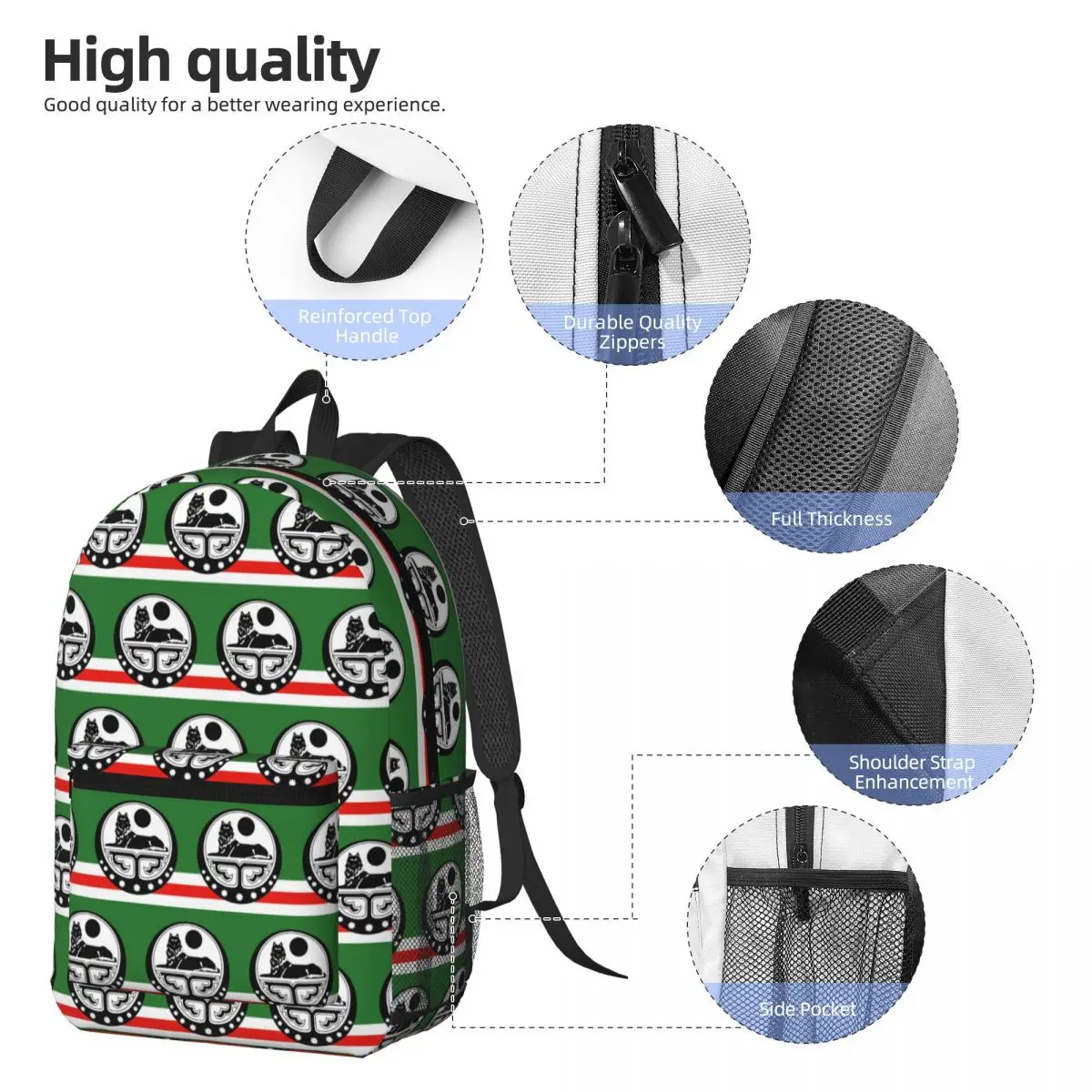 Chechen Borz (7) Backpack Daypack Large Capacity Children BookBag School Bag Shoulder Bags for Men Women