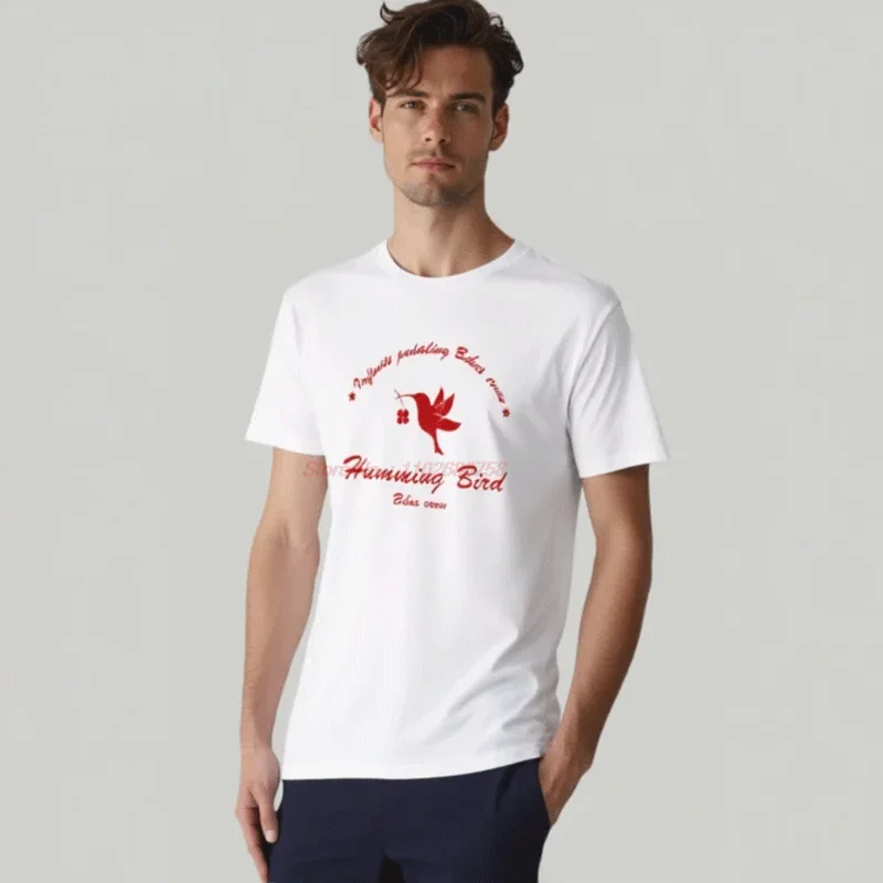 Summer Fashion Cotton Short Sleeve T-Shirts Anime Wind Breaker Bird Logo Graphic T Shirts High Quality Streetwear Mens Clothes