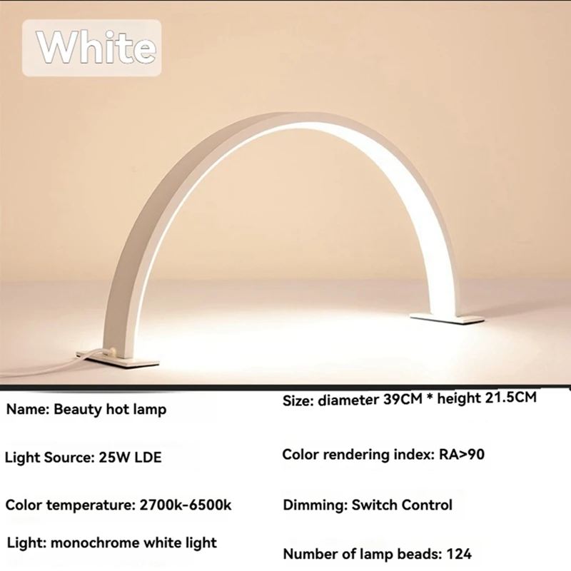 نصف القمر ضوء لمسمار مكتب USB لمبة مكتب لمسمار لاش رمش الوشم الحواجب LED الجدول مصباح العمل لمبة مكتب أ