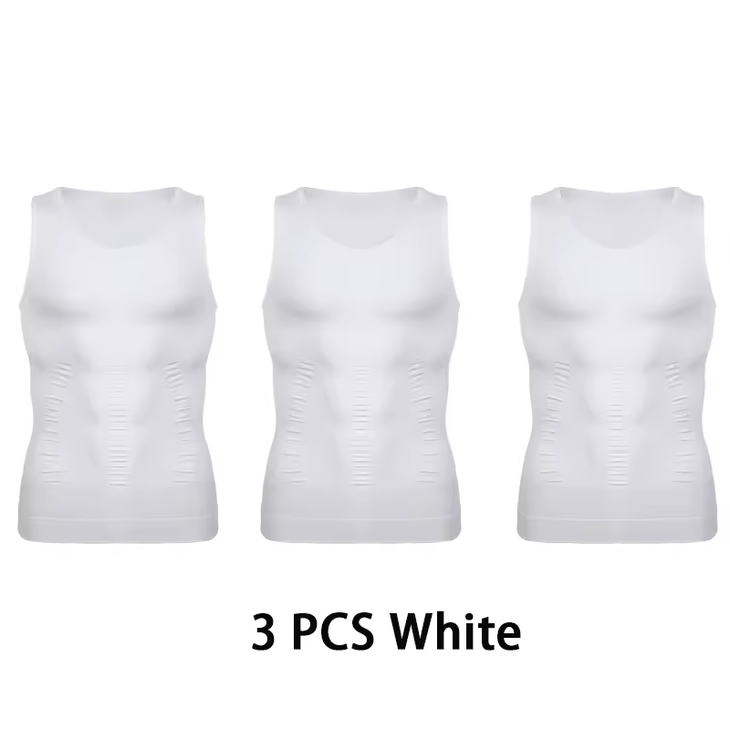 Mens Slimming Body Shaper Vest Shirt Abs Abdomen Slim Gym Workout Tummy Control Compression Tank Top Sleeveless Shapewear - Image 31