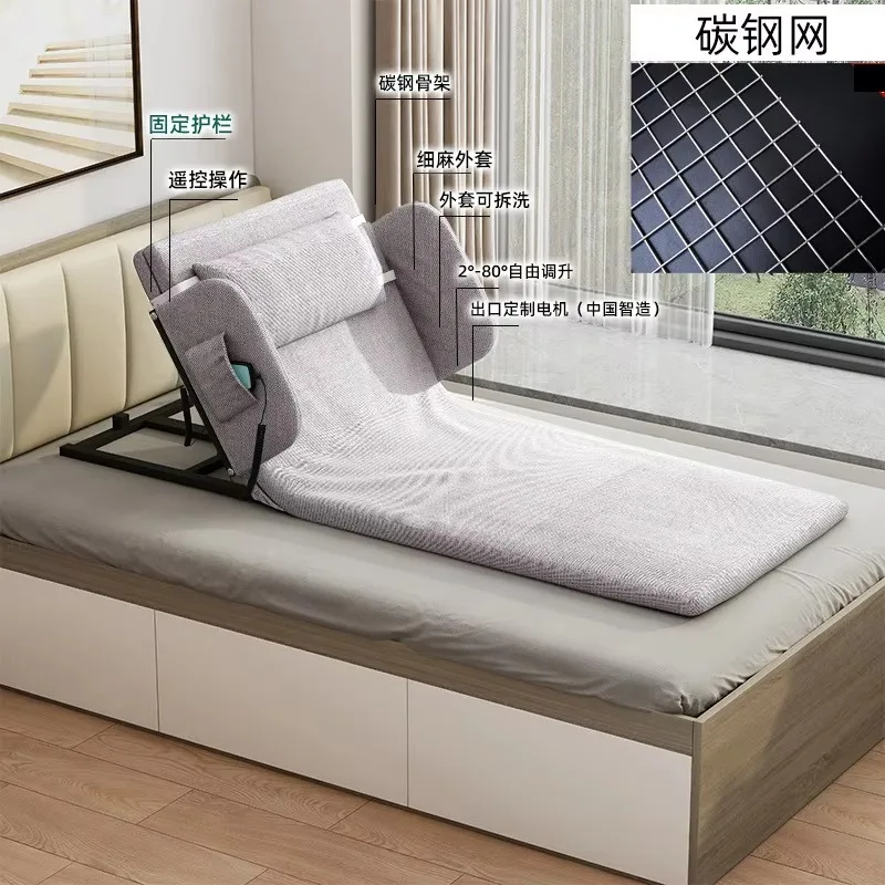 Electrically Adjustable Bed Backrest Electric Lifting Backrest Support with Remote Control for Elderly Patient Rooms