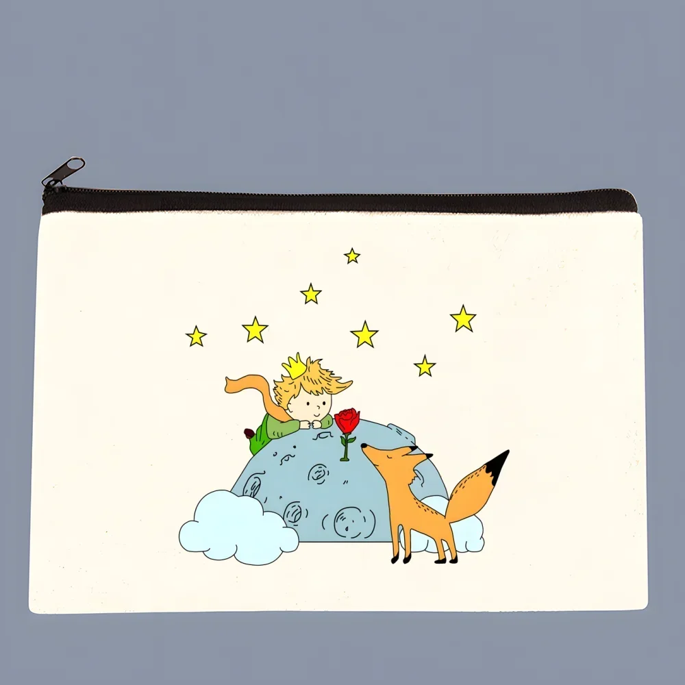 Little Prince Earth Space Y2K Art Harajuku Kawaii Cartoon Printed Canvas Bag Design Canvas Simple and Fashionable Storage Bag
