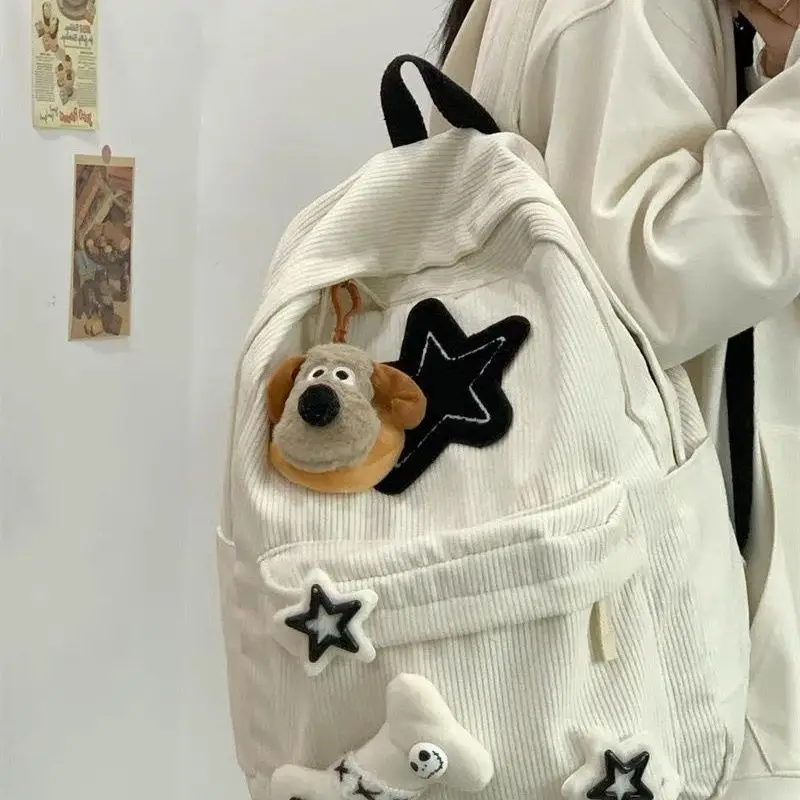 Lässig kawaii Stern Knochen Cord Rucksack adrette Stil große Kapazität Handtasche Mode Schule Reise rucksack