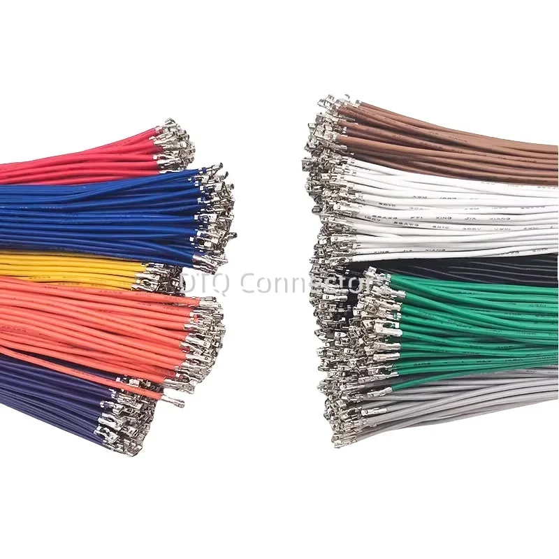 100PCS PH2.0 single and double ended spring connector plug 100/200/300/500mm terminal UL1007 electronic color wire