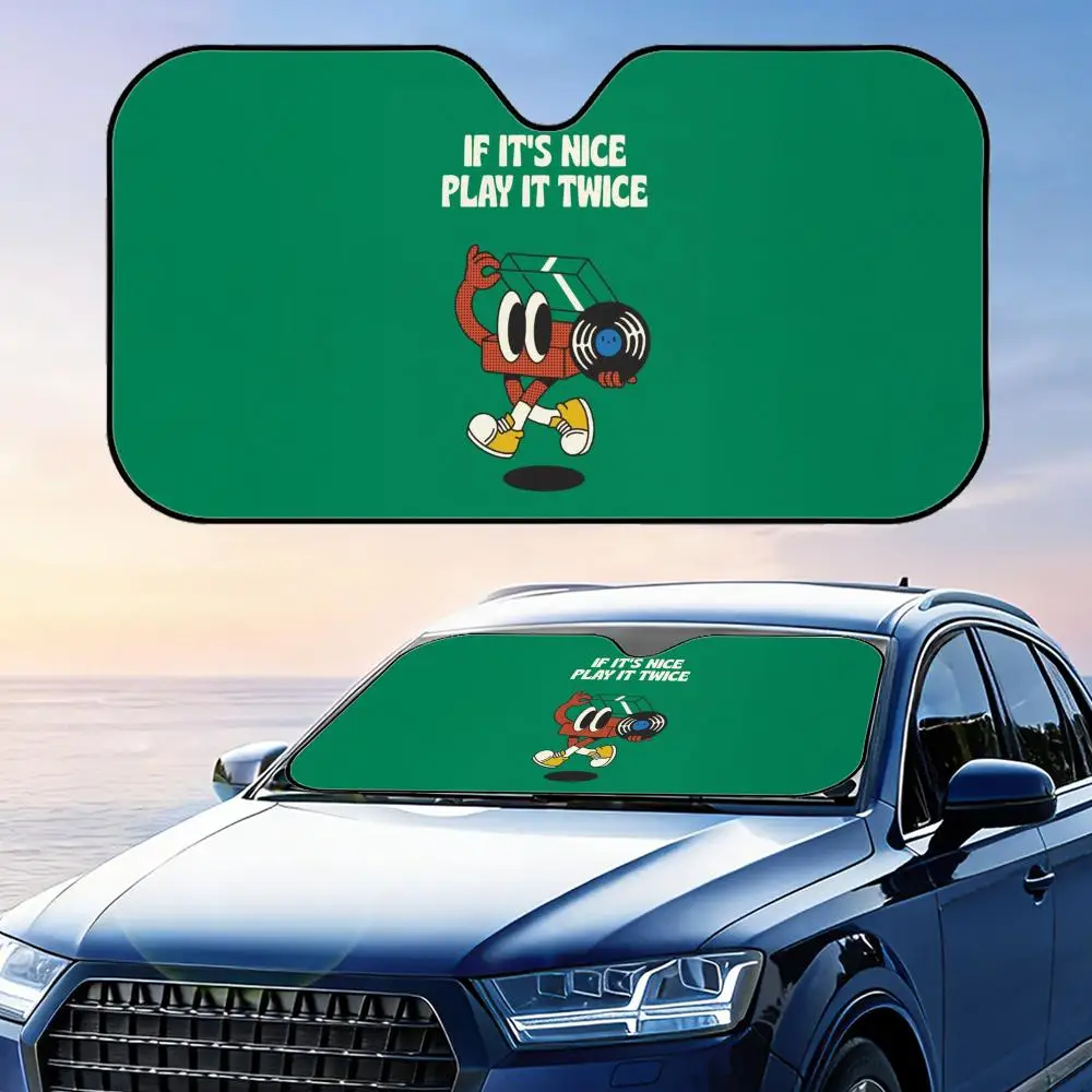 

Мультяшный солнцезащитный козырек для автомобиля из алюминиевой фольги, многоразовый, с УФ-защитой, трехслойный, теплоизоляционный, для лобового стекла