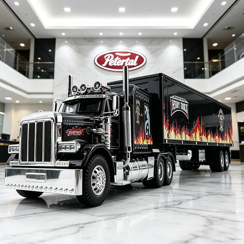 1:24 Peterbilt 389 Conventional Heavy Duty Truck Legierungsspielzeugauto-Modell mit Sound und Licht, Kinderspielzeug, Sammlerstücke, Geburtstagsgeschenk