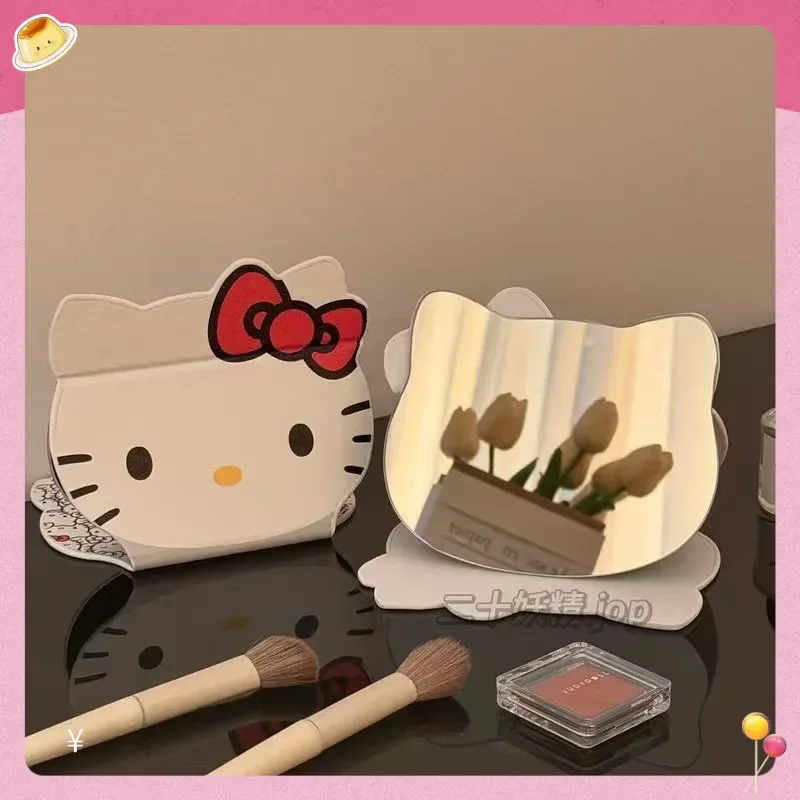

Kawaii HelloKitty Cartoon Folding Makeup Mirror Desktop Vanity Mirror Dormitory Portable Cosmetic Mirror for Girls Women