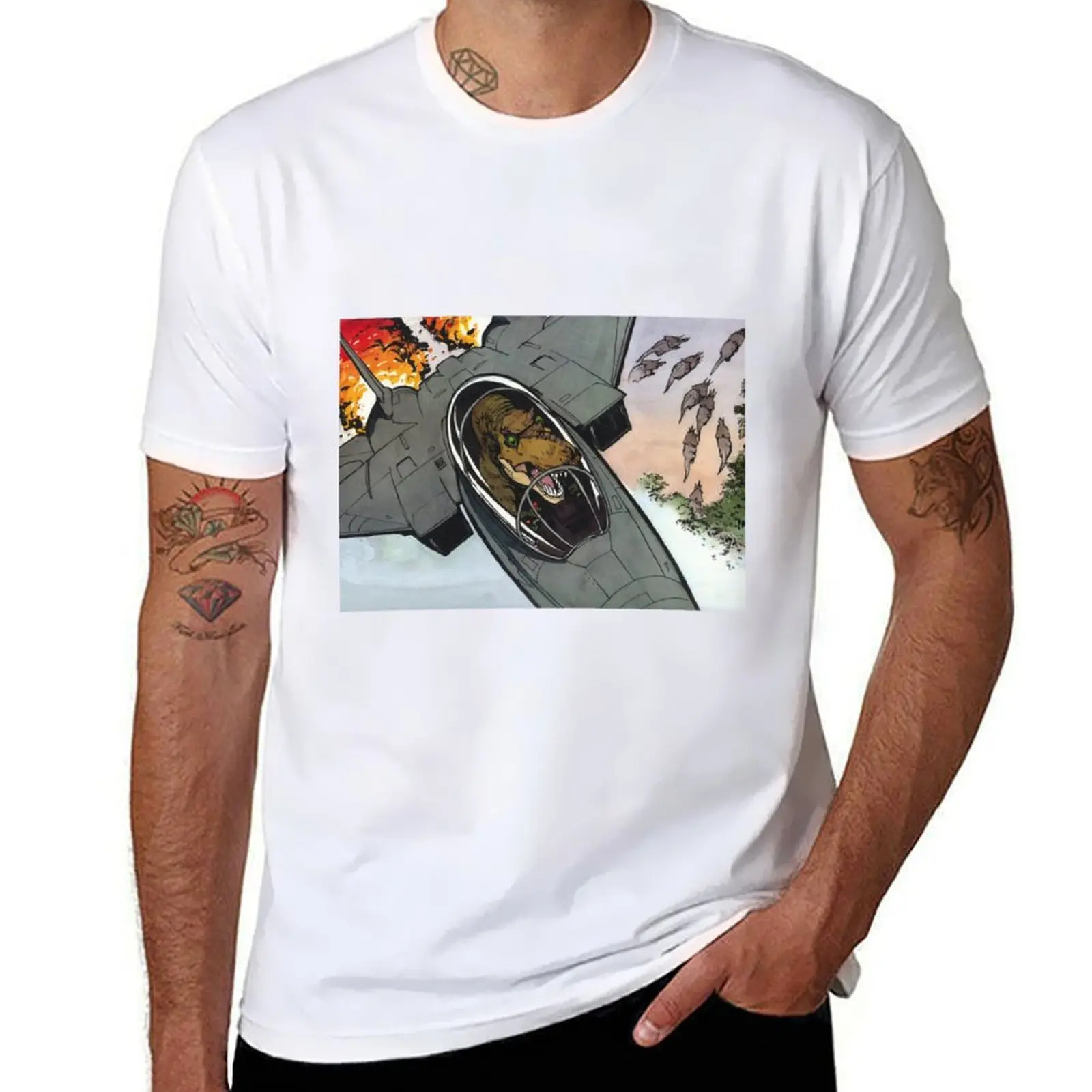 

T-Rex Jet Pilot T-Shirt man t shirts for men essential t shirt T-Shirt