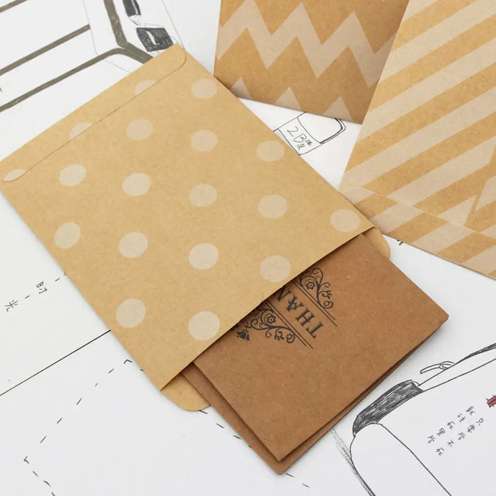 

80Pcs Kraft Paper Envelope Compact Size Multi-Purpose Card Cash Coin Storage for Wedding Bridal Shower Tip Envelopes for Cash