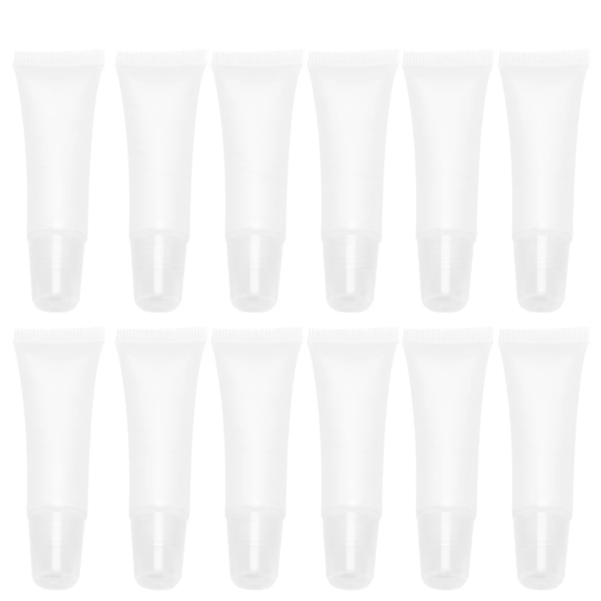 50 قطعة 10 مللي أنابيب بلسم الشفاه القابلة لإعادة الملء قابلة لإعادة الاستخدام حجم السفر حاويات بلاستيكية قابلة للعصر لتخزين عينة مرطب كريم الشفاه
