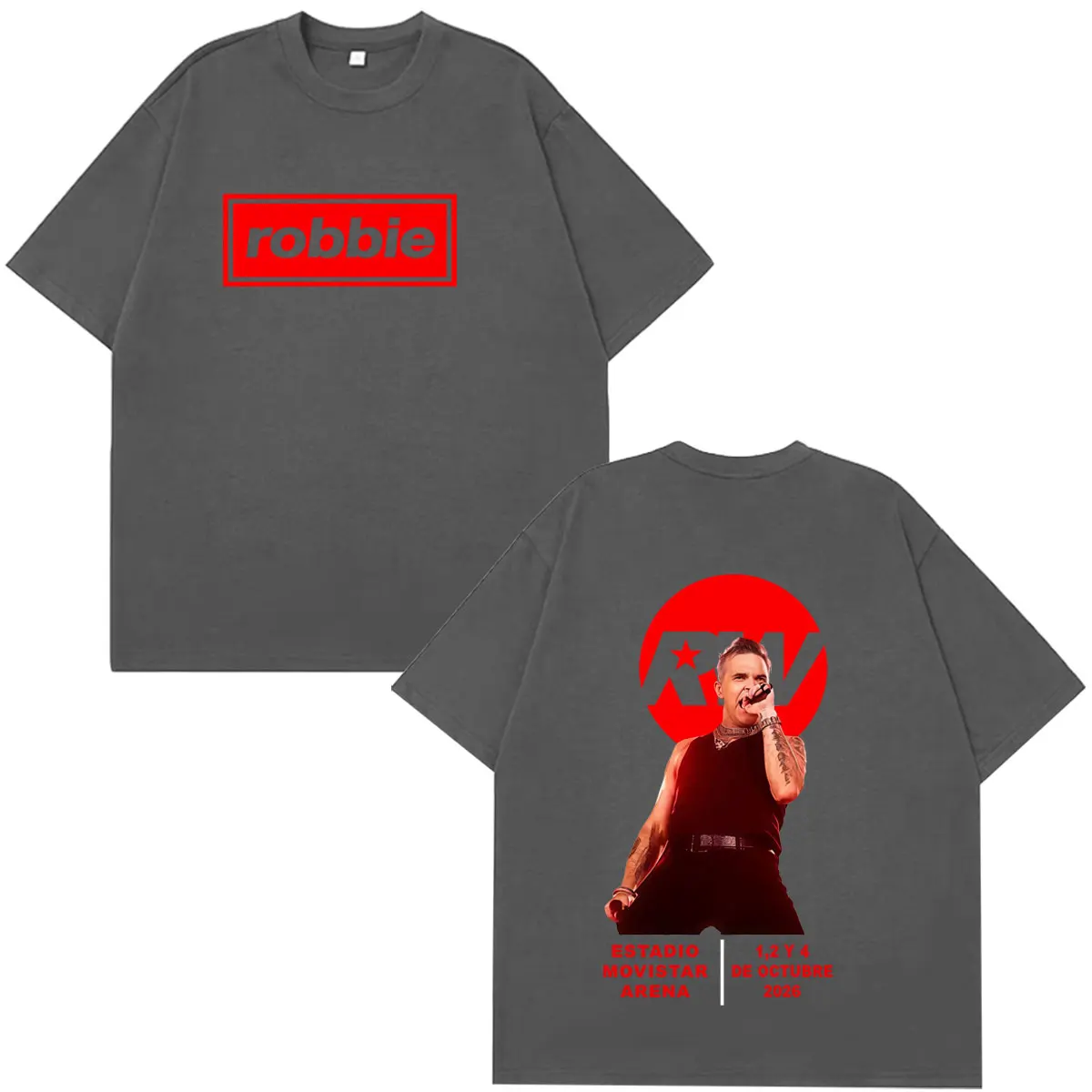 Robbie Williams BRITPOP 2026 Tour Print T Shirt Men Women Fashion Clothing T-Shirt Summer Cotton Loose Casual Hip-hop T-shirts
