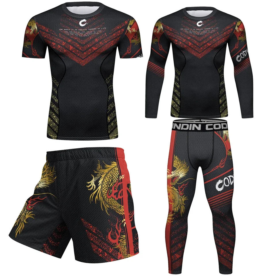 

Men's Sportswear Compression Running Training Tracksuit MMA BJJ Boxing Rashguard Workout Gym Fitness Clothing Basketball Jersey