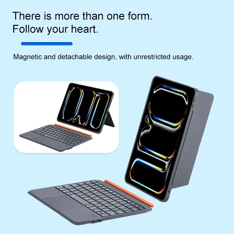 Magnetyczna klawiatura dzielona do iPada 2025 (11 cali/13 cali) |   Podświetlenie 7-kolorowe |   Kompatybilny z iPad Air (M3) i iPad (A16)