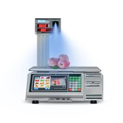 Supermarket 30kg Weighing Scale of AI Recognition Digital Label Scale with Barcode Printer for Price Tag Printing