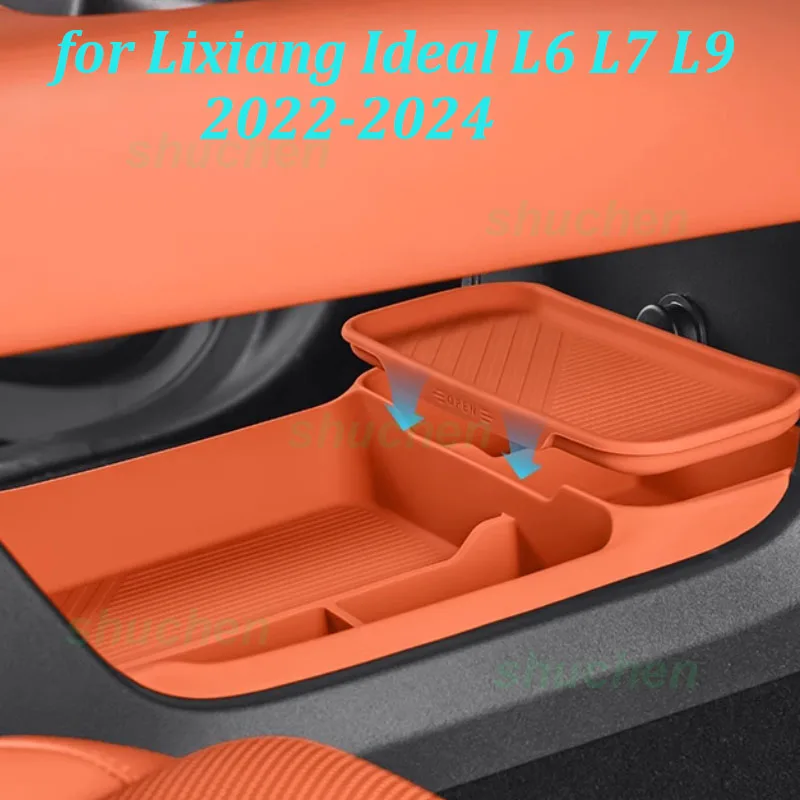 

Car Under Central Console Storage Box for Lixiang Ideal L6 L7 L9 2022-2024 Silicone Storage Box Stowing Interior Accessories