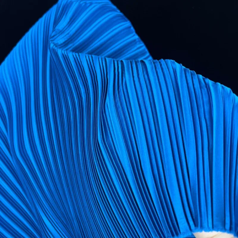 Obrázek 5: Připoutat se imitace hedvábí plisované textilie, box‑pleat crinkled textil, náhrada výtvarník materiál pro high‑end garment DIY šicí