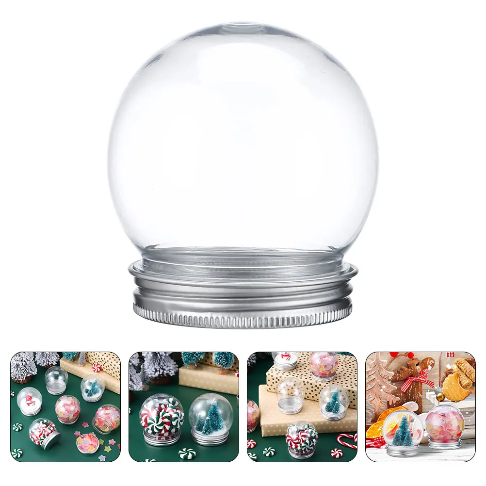 

15pcs Plastic Ball Candy Jar 150Ml Clear Snow Globe Diy Craft Kit Holiday Decor Party Favors Winter Ornament