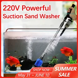 3 In 1 Fish Tank Aquarium Suction Sand Washer Electric Syphon Operated Cleaner Vacuum Gravel Siphon Filter Water Changer Cleaner