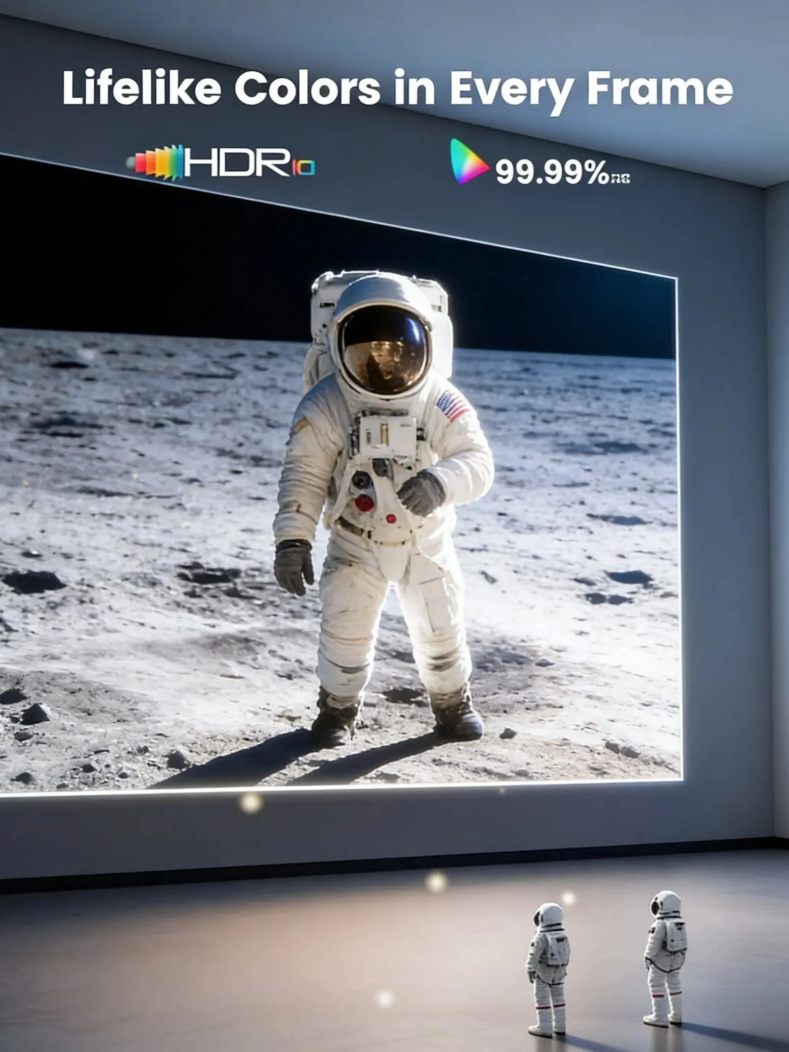 Projecteur LED Google HORLAT 2000 Ansi Lumen 4K Full HD 1080P Vidéo 8K Home Cinéma Mise au Point Automatique Correction Trapézoïdale WiFi 5G Portable