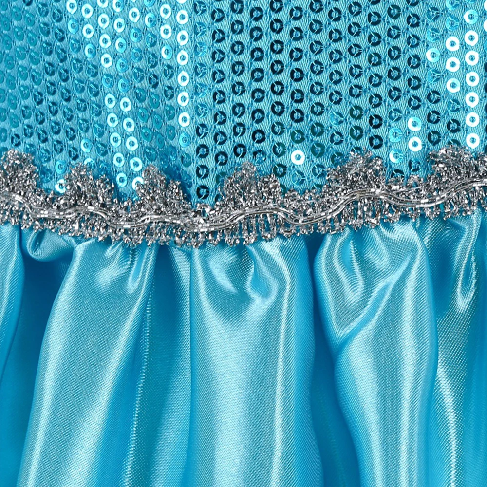 فستان إلسا للأطفال بأكمام طويلة للفتيات لأعياد الميلاد التنكرية للأميرة، فستان كرنفال فاخر للحفلات