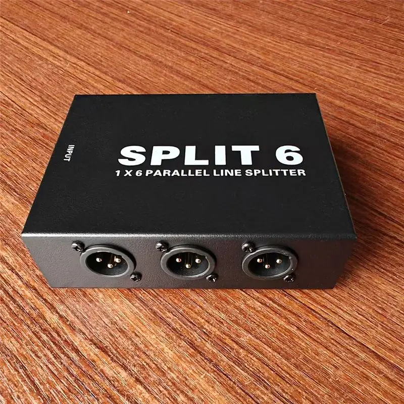 B04B-6 In 1 Out Mixer Signal Splitter Passive XLR Interface Signal Distributor Balanced XLR Signal Distributor
