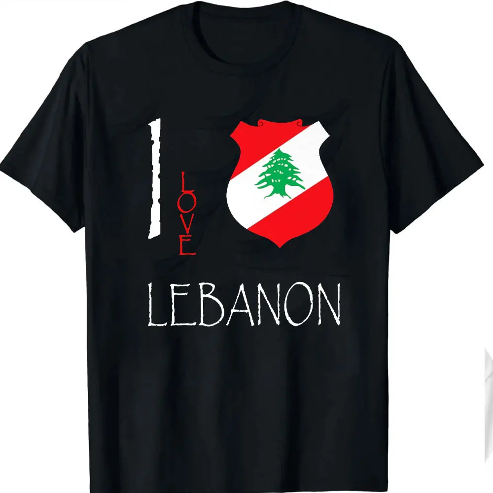 I Love Lebanon Country Premium T-Shirt Men Women Clothing Vintage Clothes Aesthetic Clothes Graphic T Shirts Flag Lebanese Gift