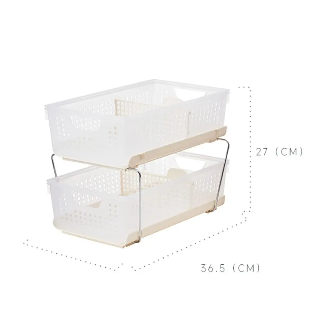 Stackable Storage Basket Hollow Design Drawer Type Desktop Shelf Cosmetics Storage Cosmetics Organizer Desktop Organization