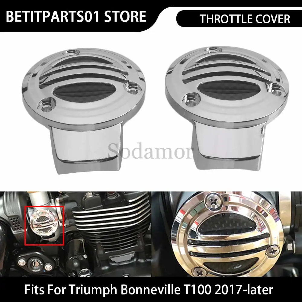 

Motorcycle Accessories 1 Pair Chrome Throttle Covers Kit CNC 6061 T6 Aluminum Fit For Triumph Bonneville Bobber Black 2017-Later