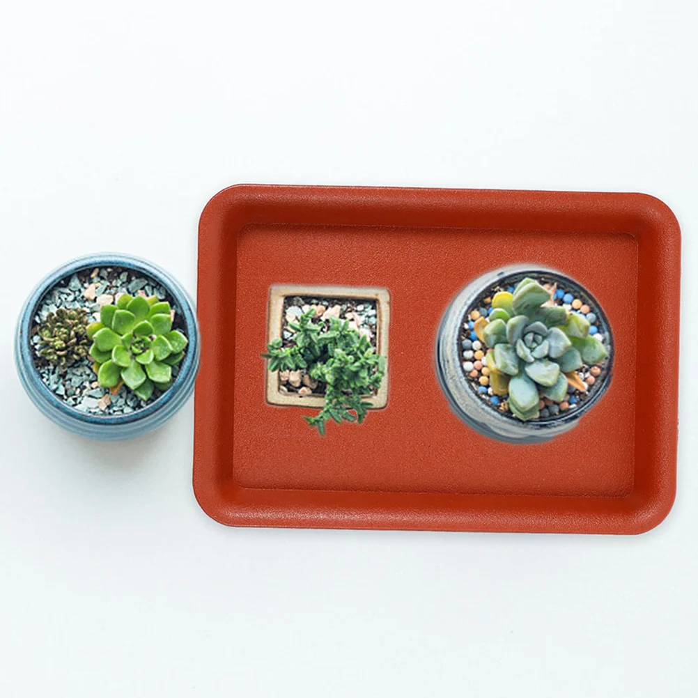 10 قطعة البلاستيك مستطيلة صينية الصحن النباتية سقي الصرف صينية للنباتات الداخلية في الهواء الطلق بونساي اناء للزهور بالتنقيط الماسك