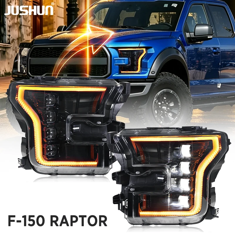 JUSHUN 2015-2020 For Ford F-150 SVT RAPTOR Headlight Assembly New Condition Auto Four Lenses Car Headlamp Factory Wholesale